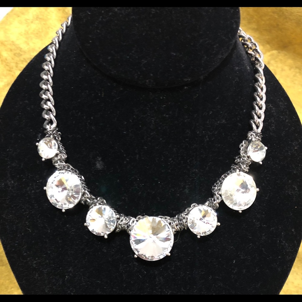 Vintage XL ST Chain & XL RHINESTONE STMT Necklace